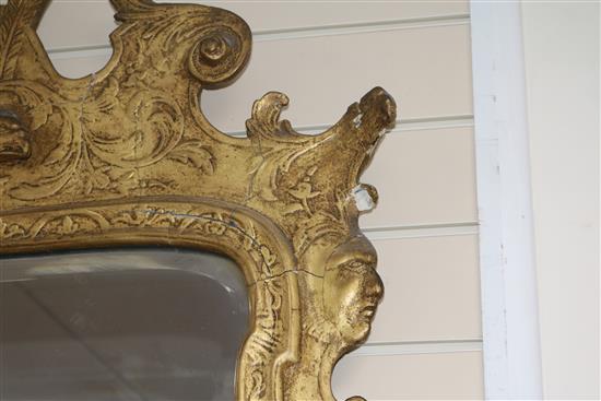 A mid 18th century style gilt gesso wall mirror, W.2ft 7in. H.4ft 8in.
